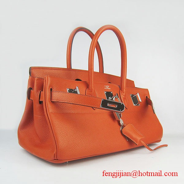Hermes Birkin 42cm Togo Leather Bag 6109 Orange gold padlock
